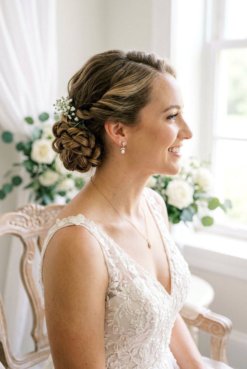 Twisted Side Bun - 20 bridal hairstyle with side part - 20 bridal hairstyle with side part