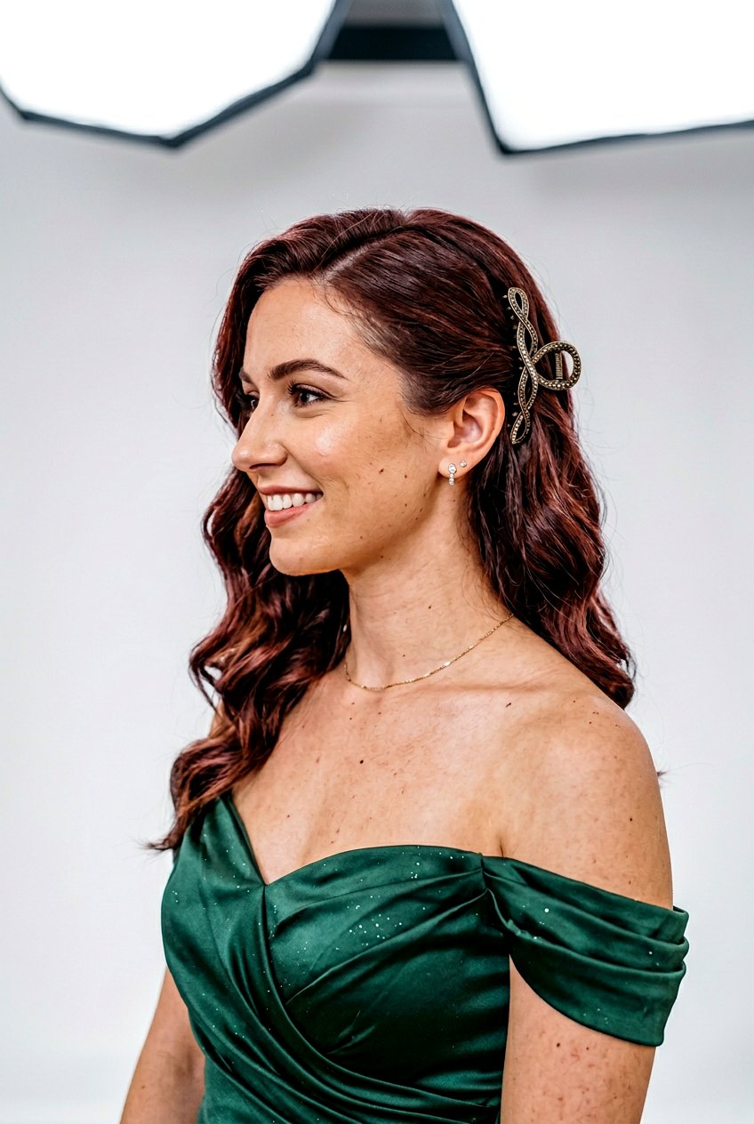 Twisted Side Claw Clip - 20 easy claw clip hairstyles for medium hair - 20 easy claw clip hairstyles for medium hair