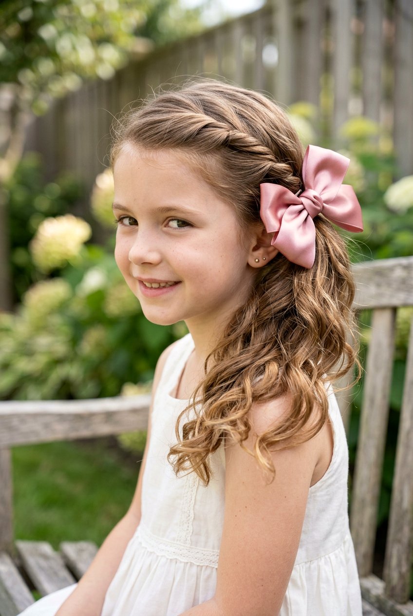 Twisted Side Pony With Bow - 20 cute clip hairstyles for girls - 20 cute clip hairstyles for girls