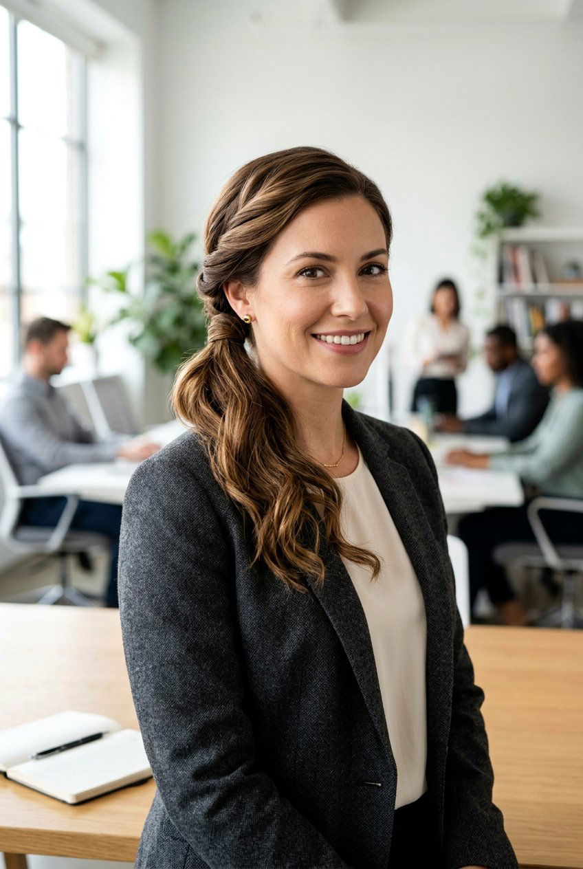 Twisted Side Pony - 20 simple hairstyle for interview with medium hair - 20 simple hairstyle for interview with medium hair