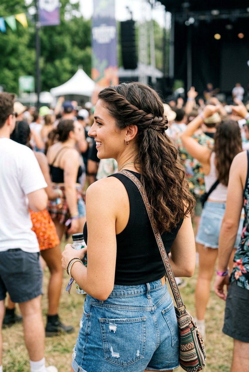 Twisted Side Sections - 20 concert hairstyle for shoulder length hair - 20 concert hairstyle for shoulder length hair