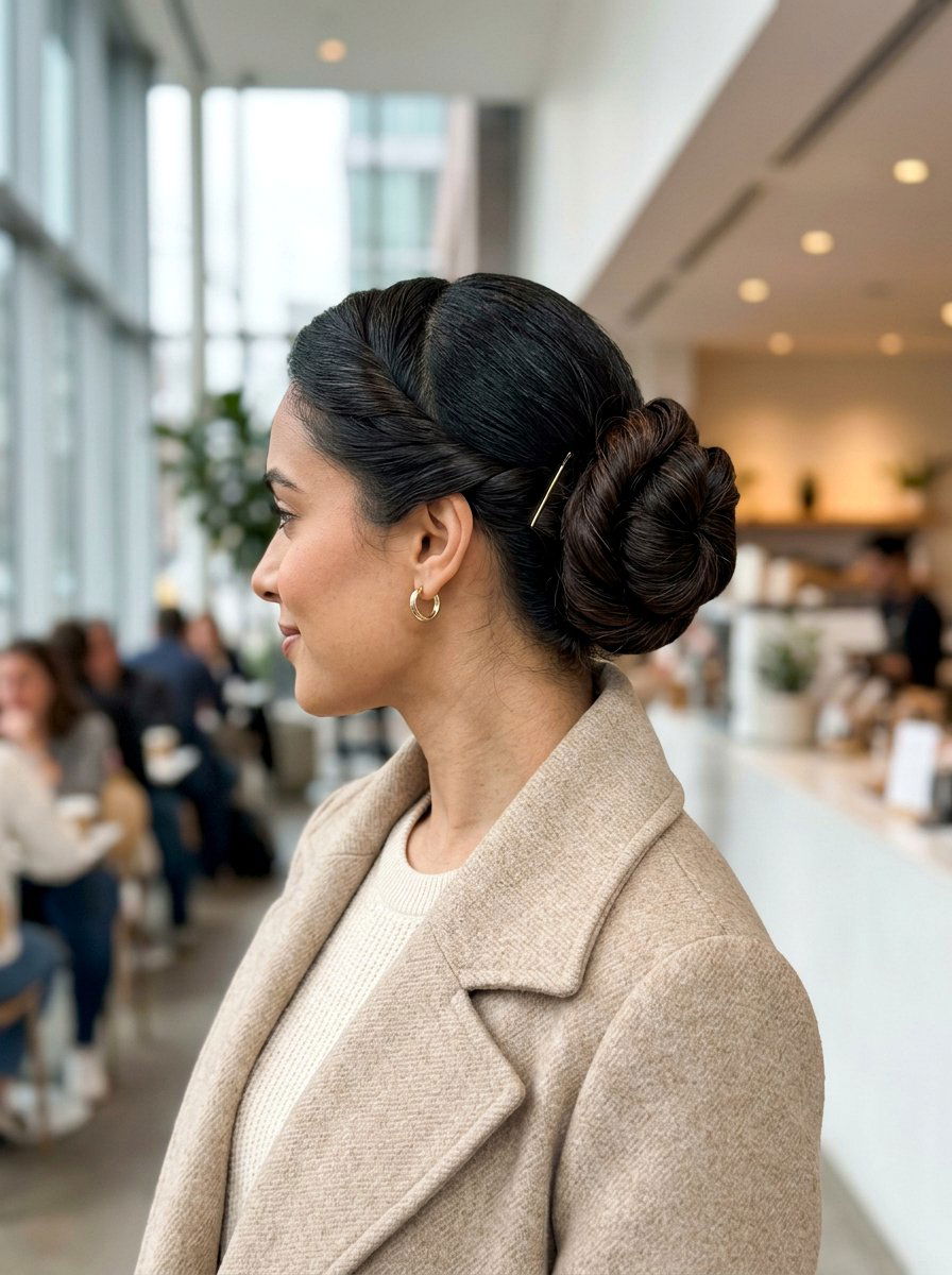 Twisted Sleek Bun Swoop - 20 sleek natural hair bun with swoop - 20 sleek natural hair bun with swoop