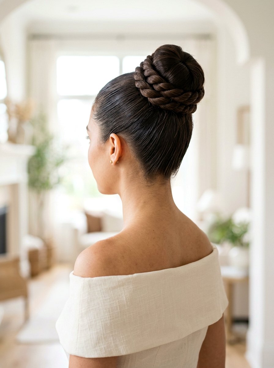 Twisted Sleek Top Knot - 20 party hairstyle with sleek top knot - 20 party hairstyle with sleek top knot
