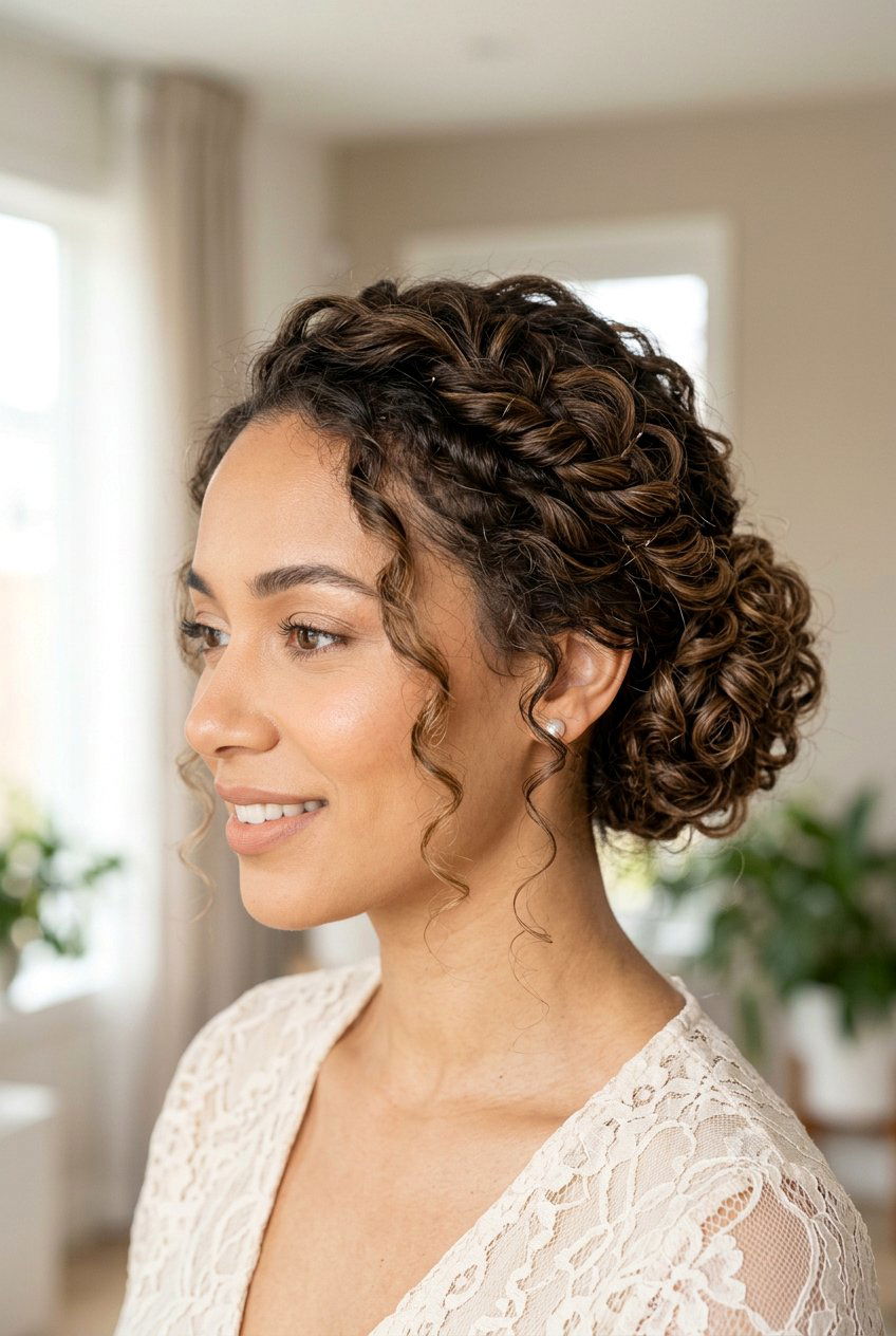 Twisted Soft Curls Updo - 20 soft curls updo hairstyle - 20 soft curls updo hairstyle