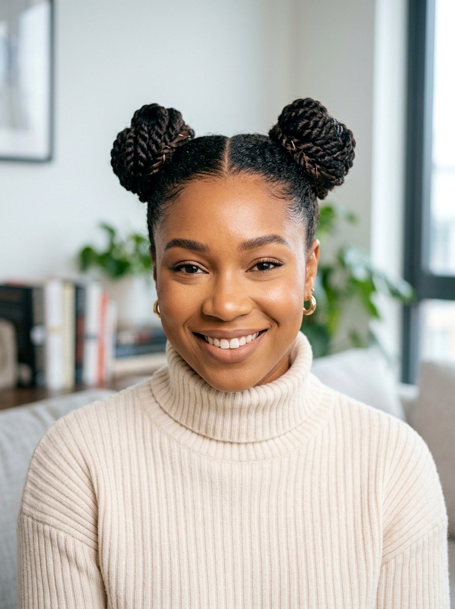 Twisted Space Buns - 20 party space buns hairstyle - 20 party space buns hairstyle