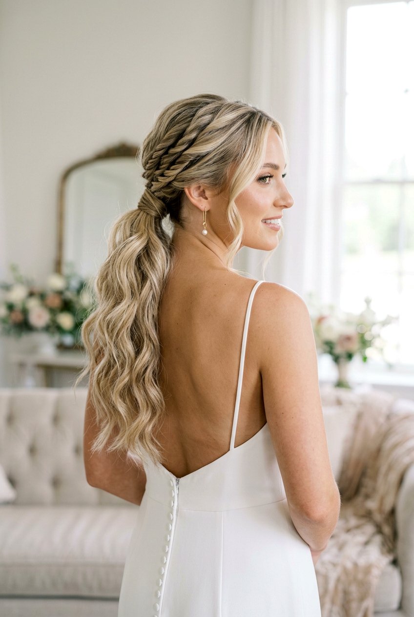 Twisted Textured Ponytail - 20 bridal hairstyle with textured ponytail - 20 bridal hairstyle with textured ponytail