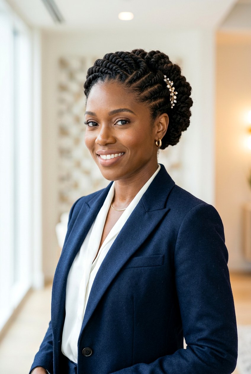 Twisted Updo - 20 black women office hairstyle ideas - 20 black women office hairstyle ideas