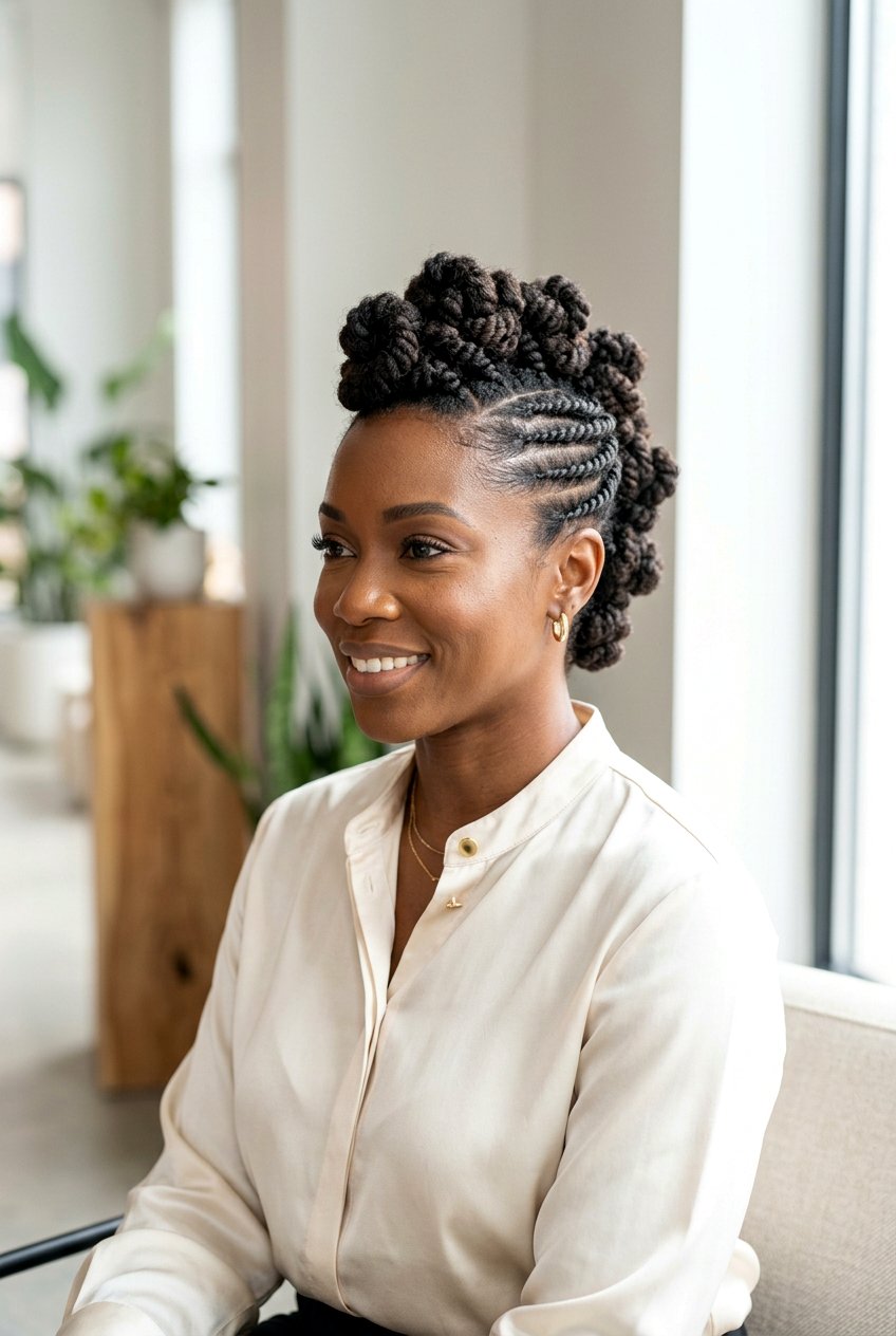 Twisted Updo Frohawk - 20 curly frohawk for natural hair - 20 curly frohawk for natural hair