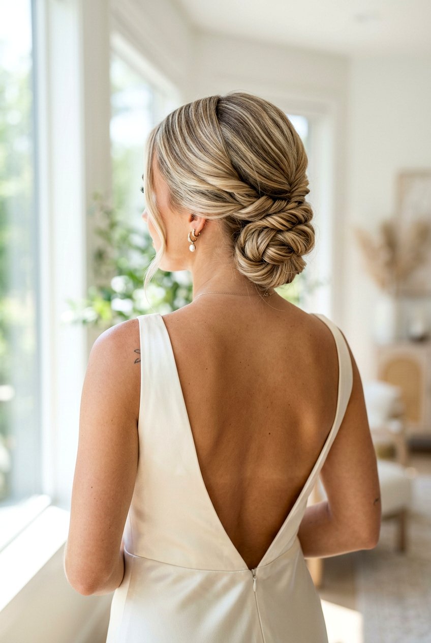 Twisted Updo - 20 bridal hairstyle with center part - 20 bridal hairstyle with center part