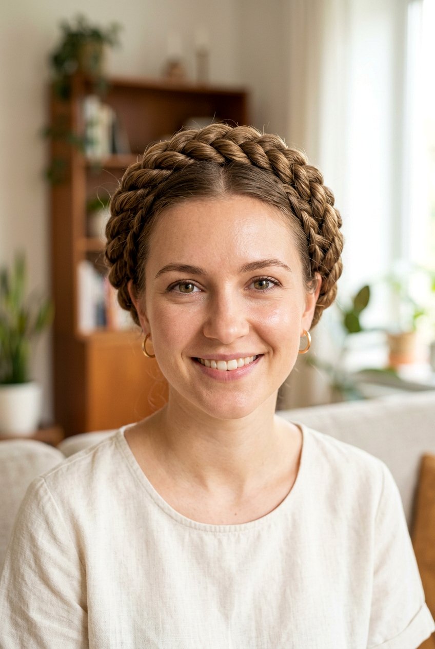 Twisted crown braid - 20 cute hairstyles for school - 20 cute hairstyles for school