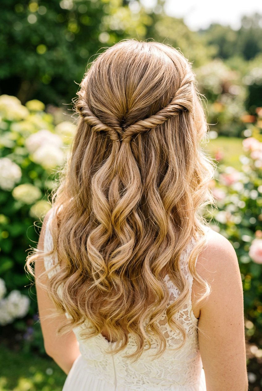 Twisted half up half down - 20 half up half down wedding hairstyles - 20 half up half down wedding hairstyles