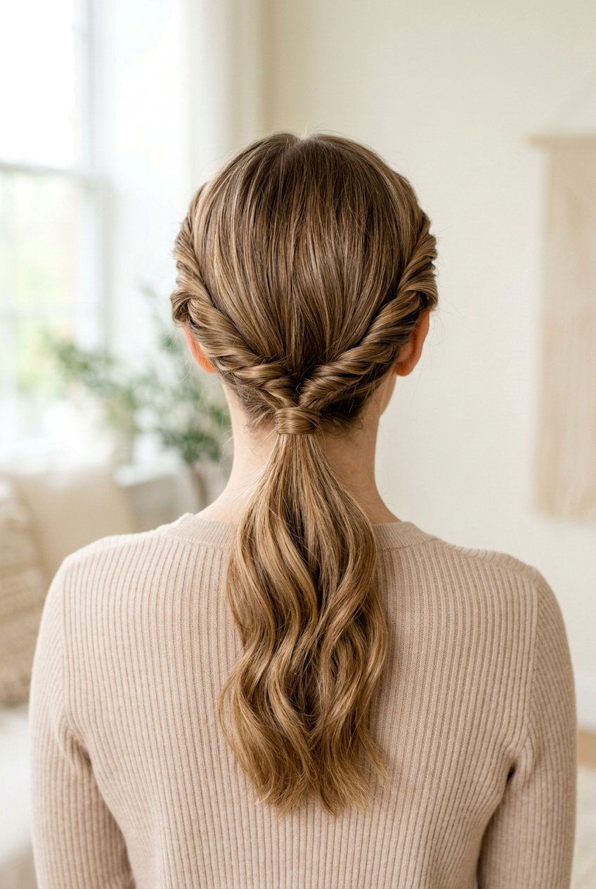 Twisted low ponytail - 20 low ponytail hairstyles - 20 low ponytail hairstyles