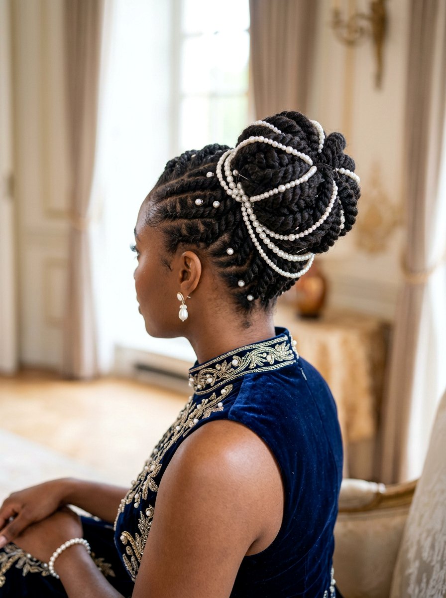 Twisted updo with accessories - 20 prom hairstyles for natural hair - 20 prom hairstyles for natural hair