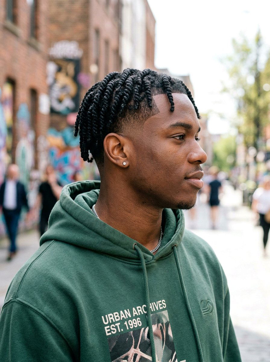 Twists With Burst Taper Fade - 20 twists with taper fade men - 20 twists with taper fade men