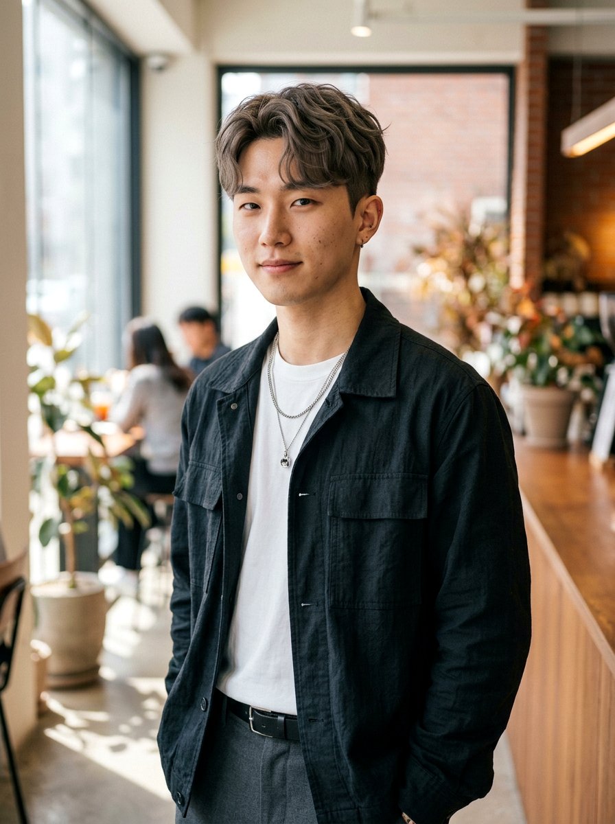 Two Block Haircut With Ash Brown Perm - 20 two block haircut with perm - 20 two block haircut with perm