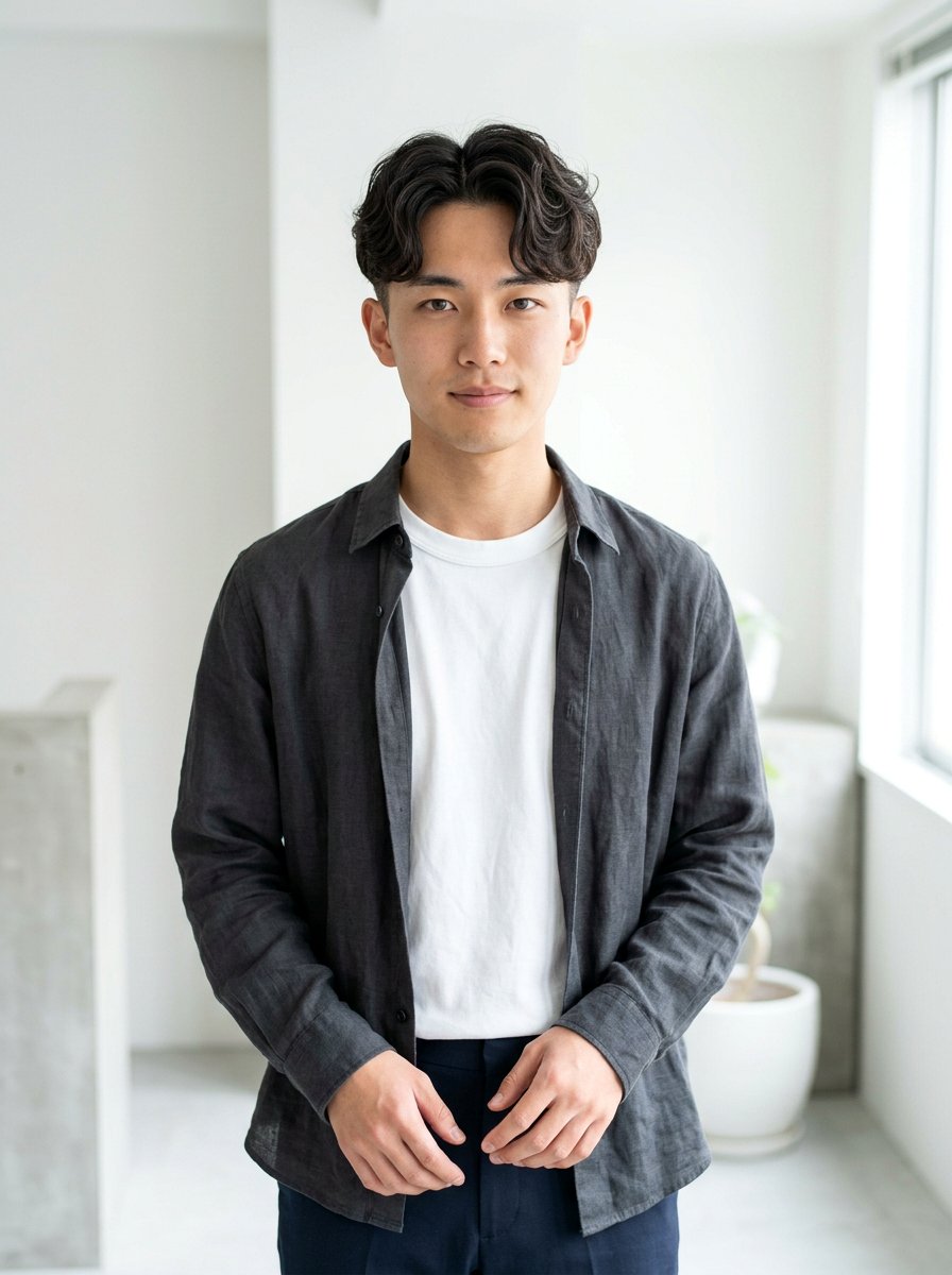 Two Block Haircut With Middle Part Perm - 20 two block haircut with perm - 20 two block haircut with perm