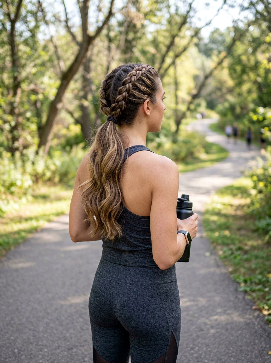 Two Braids Into One Ponytail - 20 volleyball ponytail with braid - 20 volleyball ponytail with braid