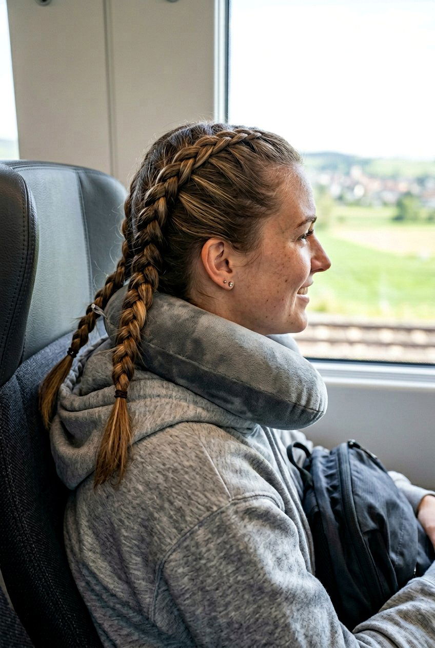 Two French Braids For Long Flights - 20 airplane friendly braid styles - 20 airplane friendly braid styles