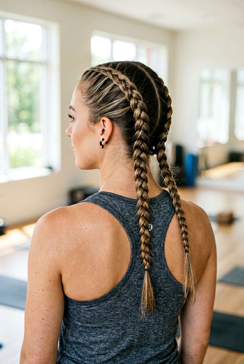 Two French Braids - 20 braided hairstyle for humid weather - 20 braided hairstyle for humid weather