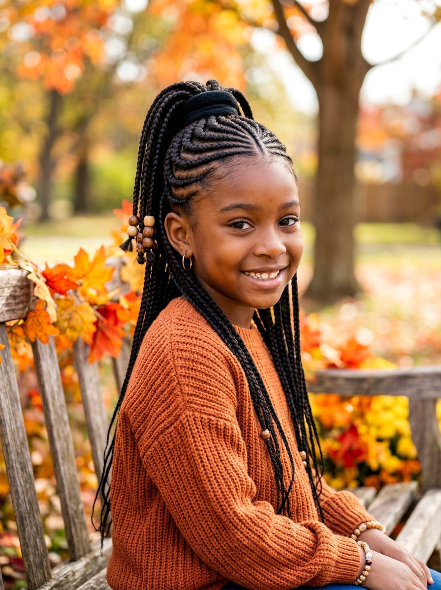 Two Layer Cornrow Ponytail - 20 kids cornrow ponytail styles - 20 kids cornrow ponytail styles