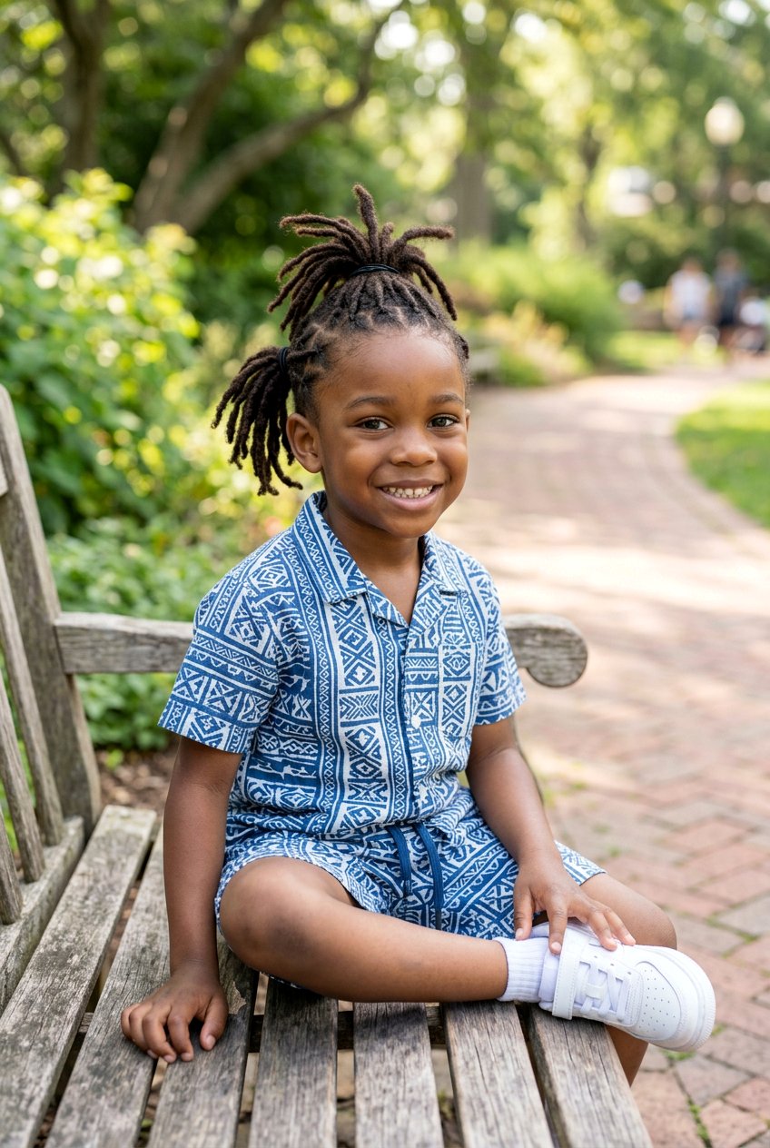 Two Section Loc Ponytail - 20 little boys loc ponytail styles - 20 little boys loc ponytail styles