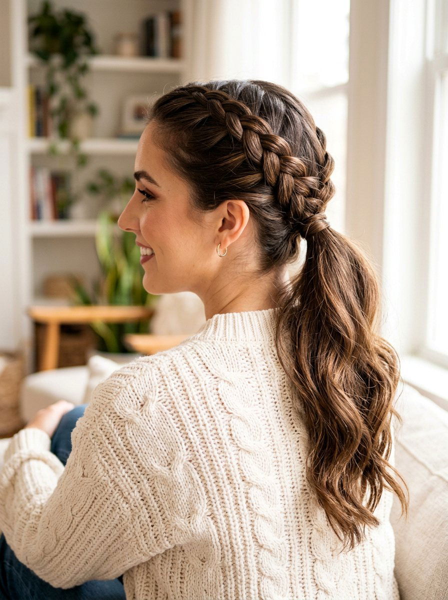Two Side Swoop Braids Ponytail - 20 side swoop braid ponytail - 20 side swoop braid ponytail