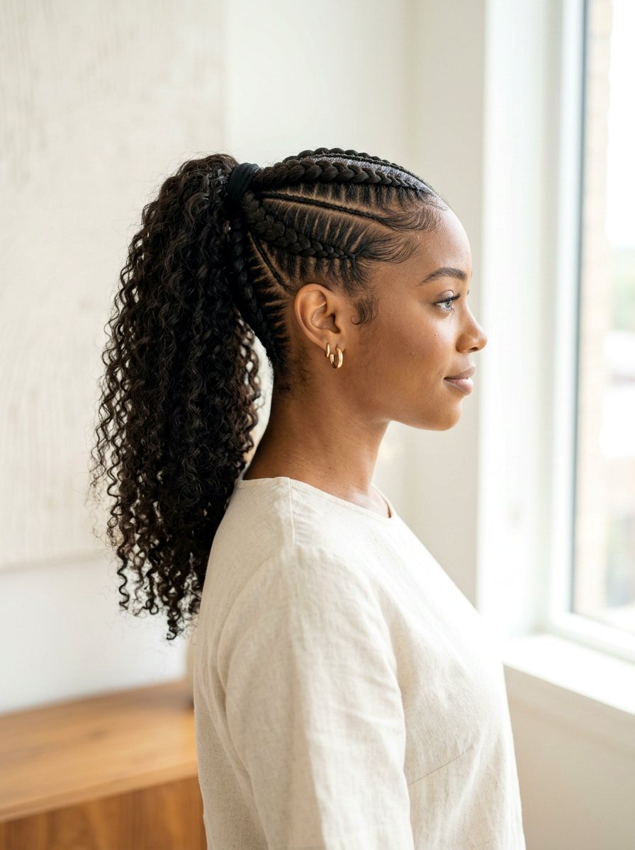 Two Stitch Braid Ponytail - 20 stitch braid ponytail hairstyle - 20 stitch braid ponytail hairstyle