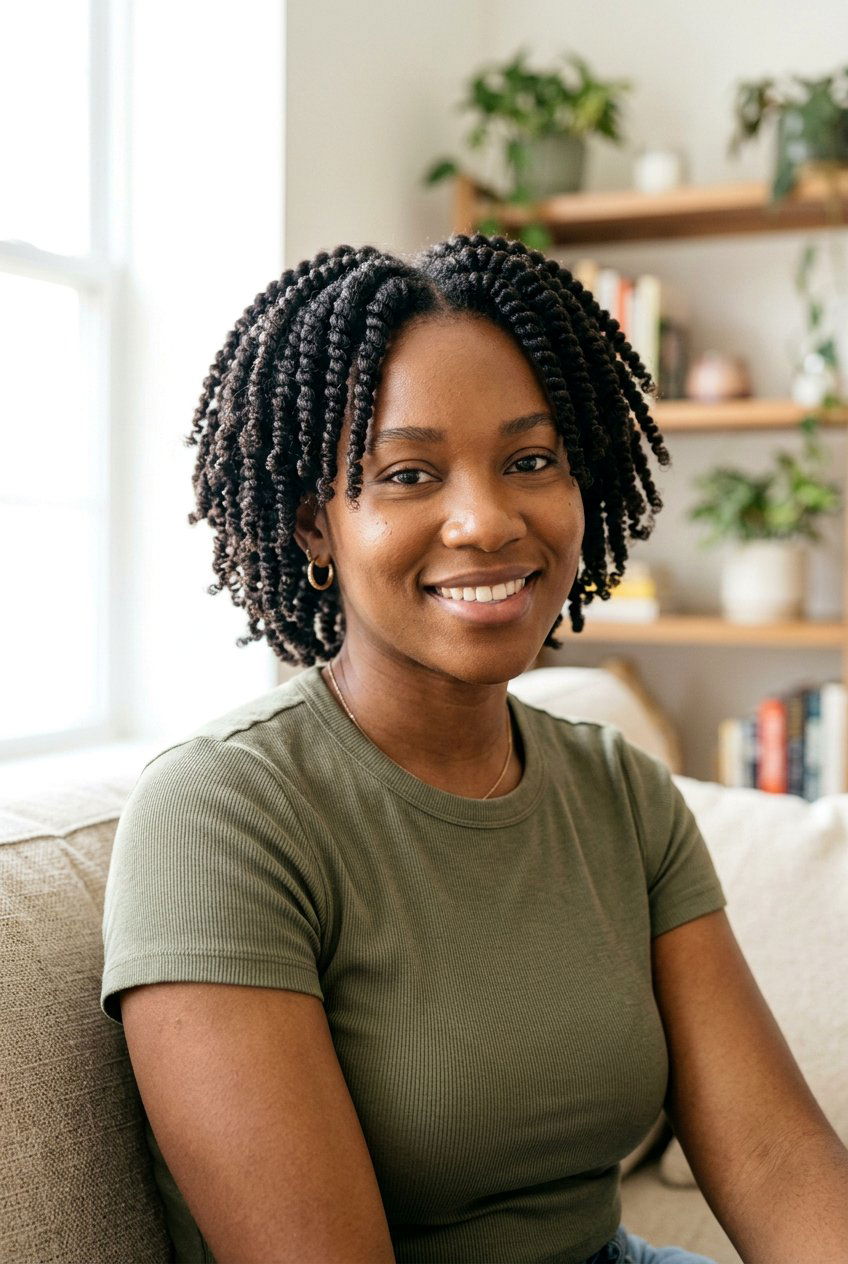 Two Strand Sponge Twists for Black Women - 20 twist sponge hairstyle for black women - 20 twist sponge hairstyle for black women