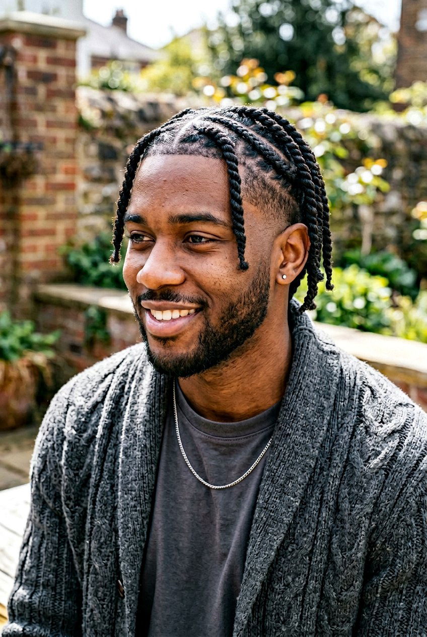 Two Strand Twist Cornrows With Low Taper - 20 cornrows with taper for men - 20 cornrows with taper for men