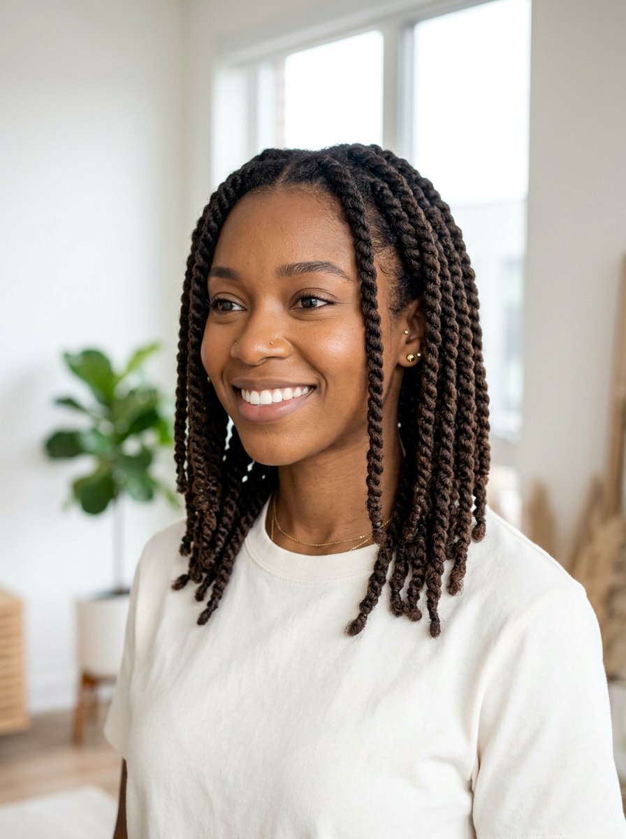 Two Strand Twist Locs - 20 shoulder length loc styles - 20 shoulder length loc styles