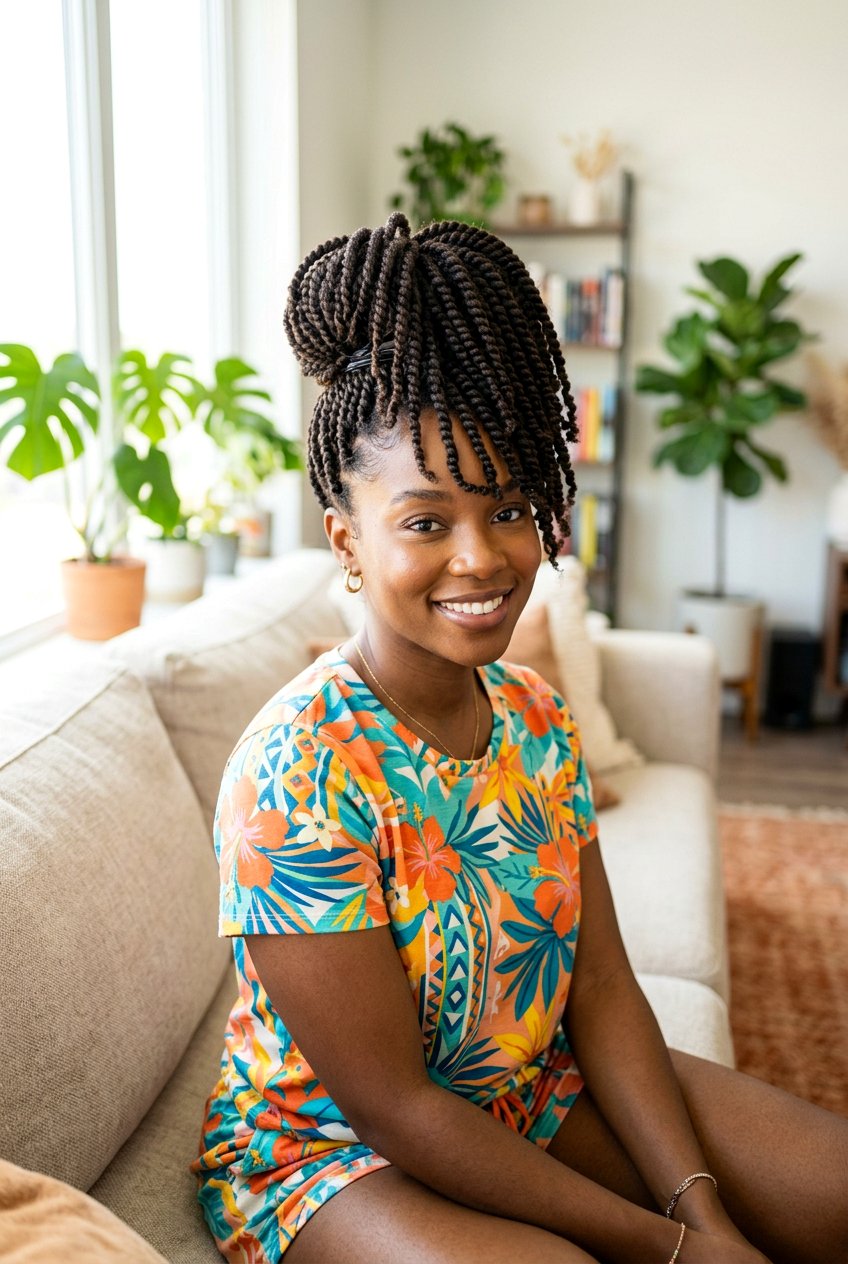 Two Strand Twist Pineapple - 20 natural hair updo with twists - 20 natural hair updo with twists