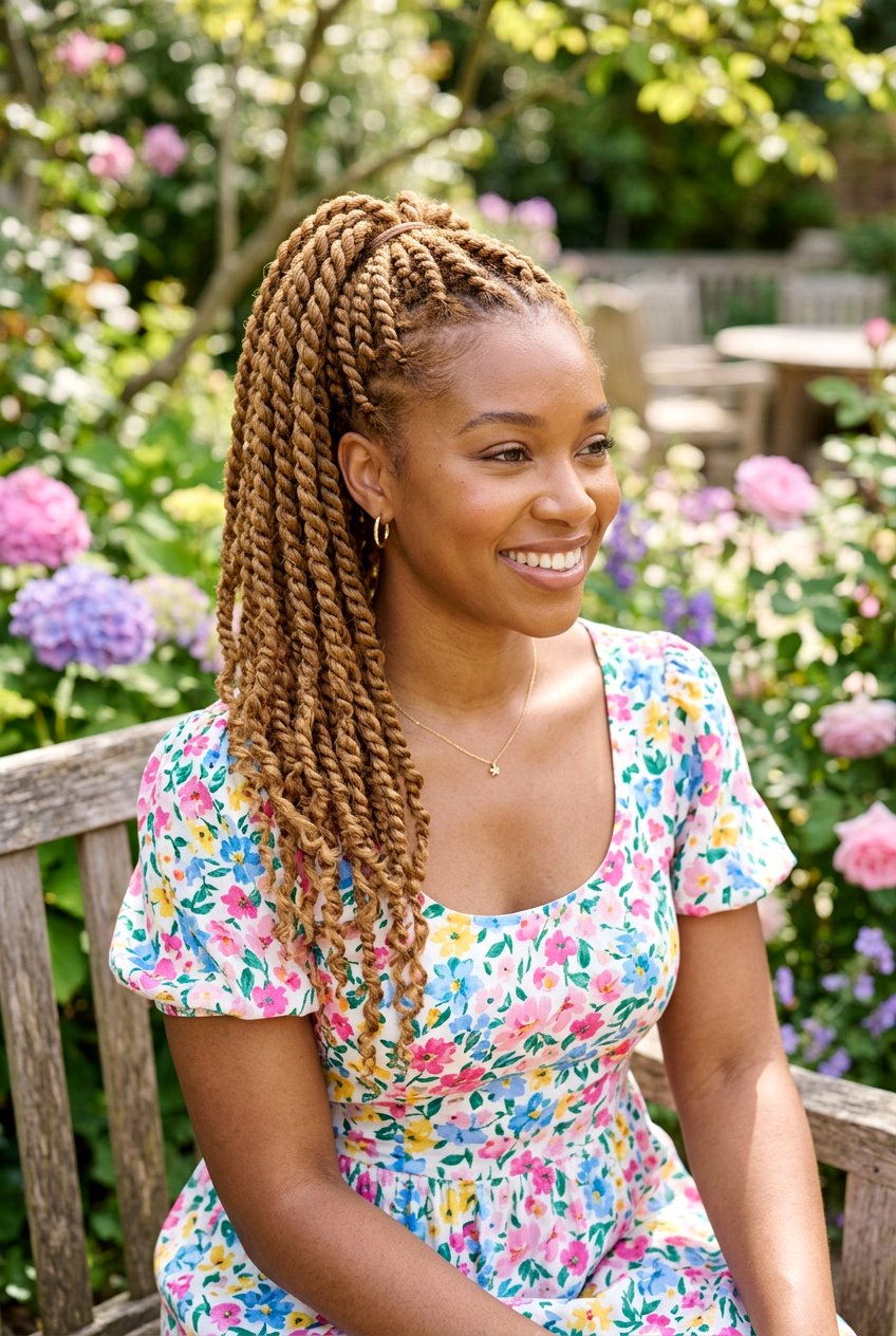 Two Strand Twist Ponytail - 20 overnight ponytail waves - 20 overnight ponytail waves