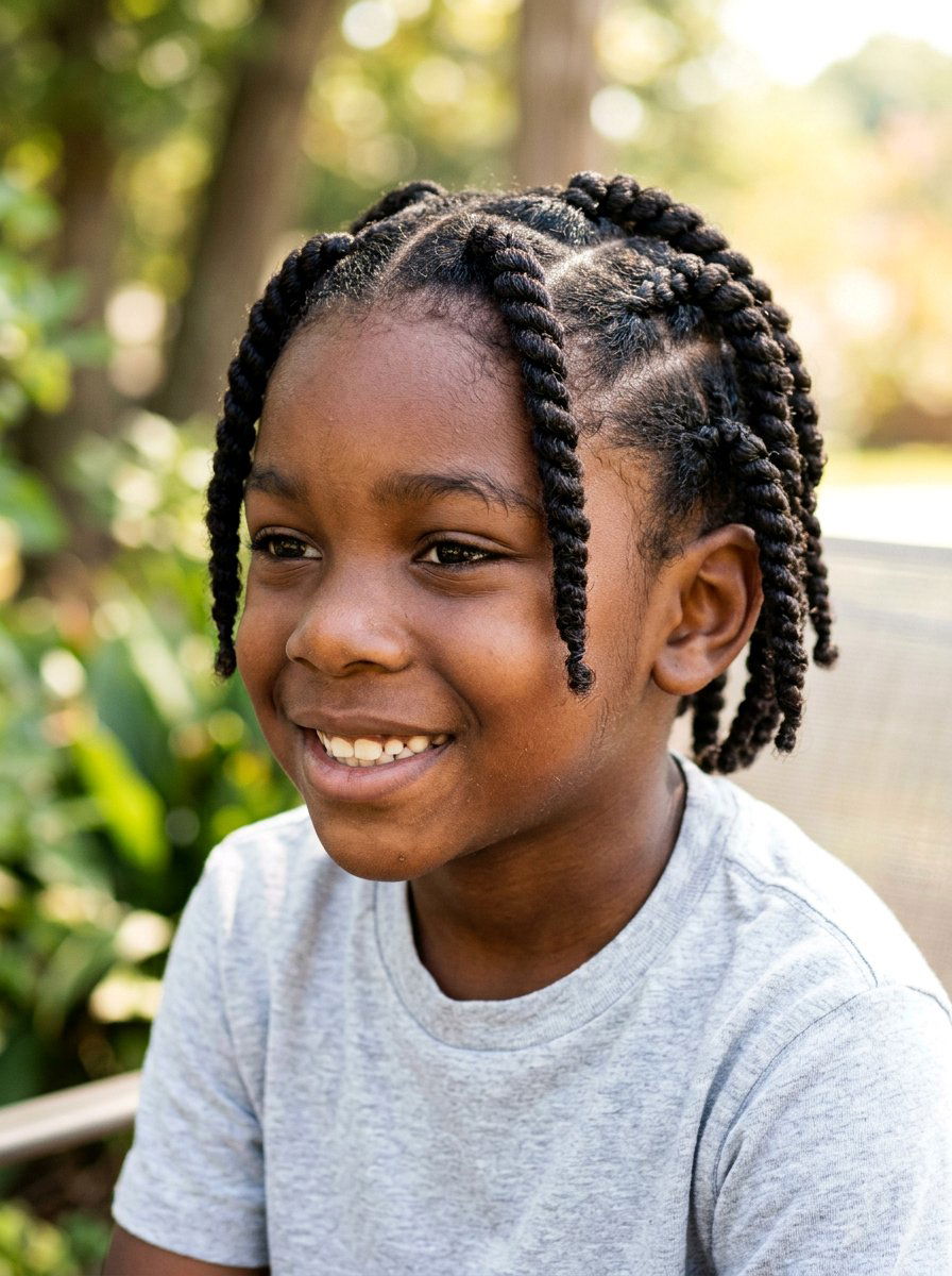 Two Strand Twist Rows - 20 school safe braid styles for boys - 20 school safe braid styles for boys