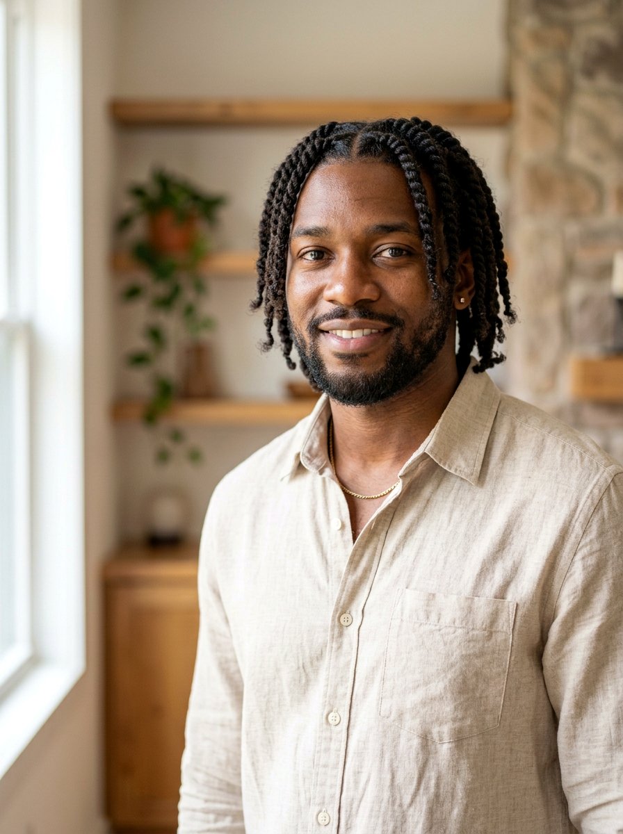 Two Strand Twist Starter Locs - 20 semi freeform dreads styles men - 20 semi freeform dreads styles men