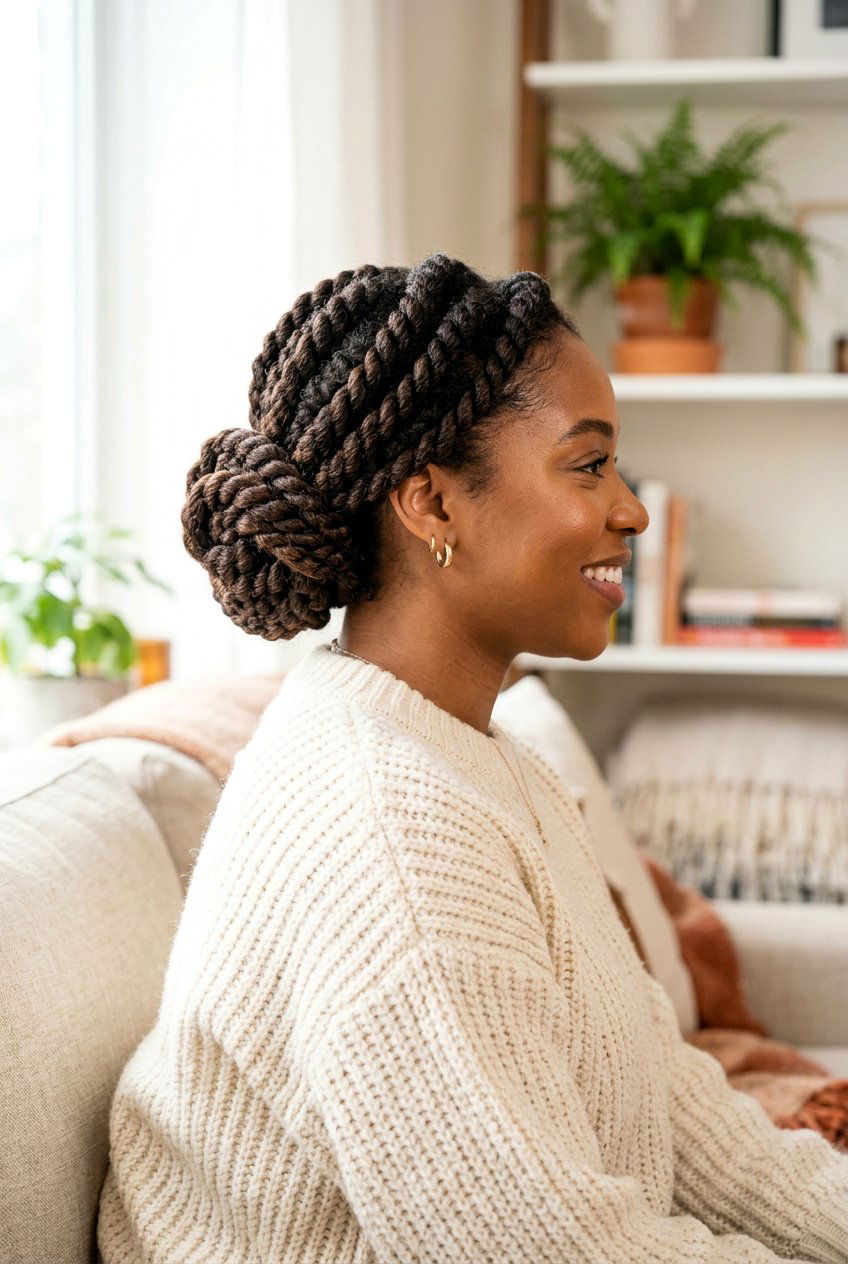 Two Strand Twist Updo - 20 natural hair updo for black women - 20 natural hair updo for black women