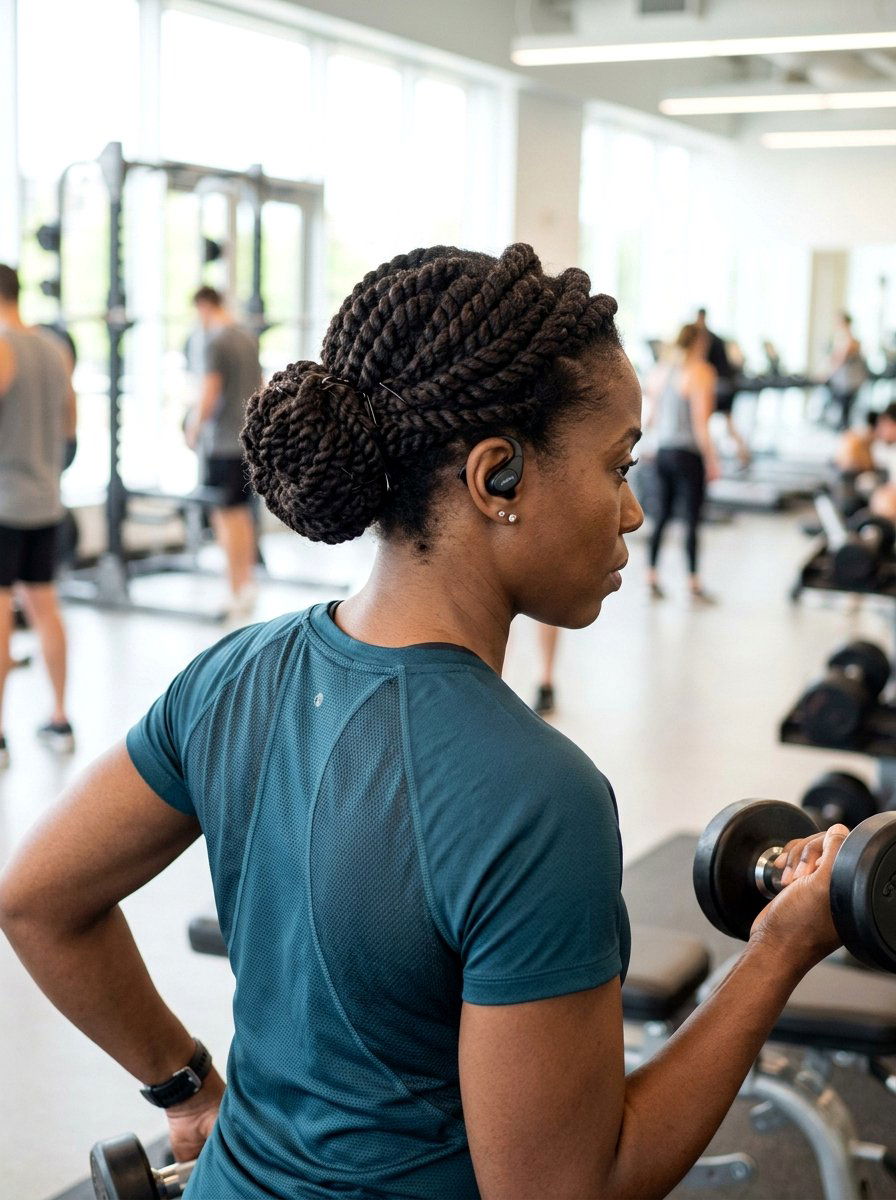 Two Strand Twist Updo For Exercise - 20 gym hairstyle for natural hair women - 20 gym hairstyle for natural hair women