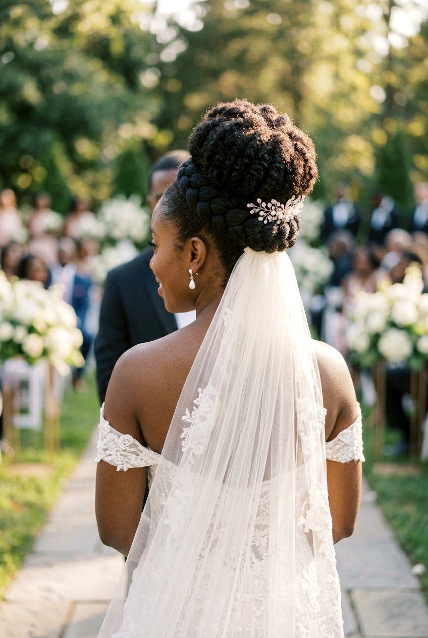 Two Strand Twist Updo with Tapered Edges - 20 wedding updo for black women natural hair - 20 wedding updo for black women natural hair
