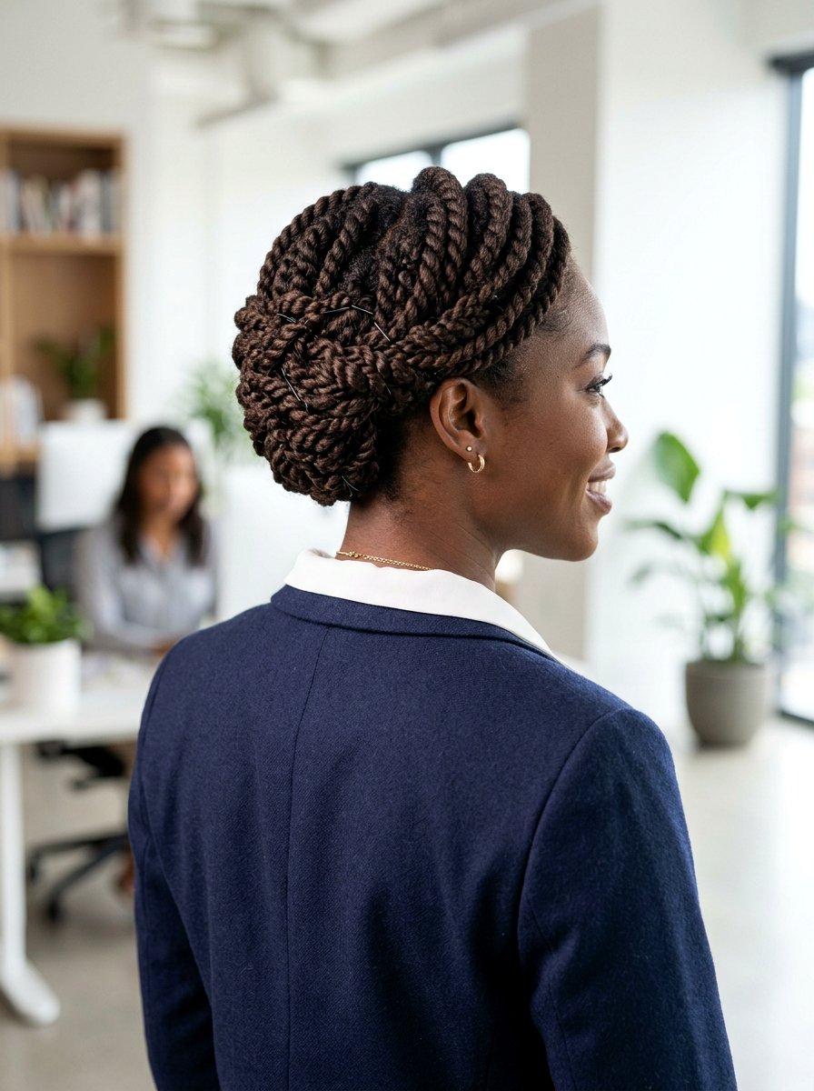 Two Strand Twist Updo - 20 interview hairstyle for curly natural hair - 20 interview hairstyle for curly natural hair