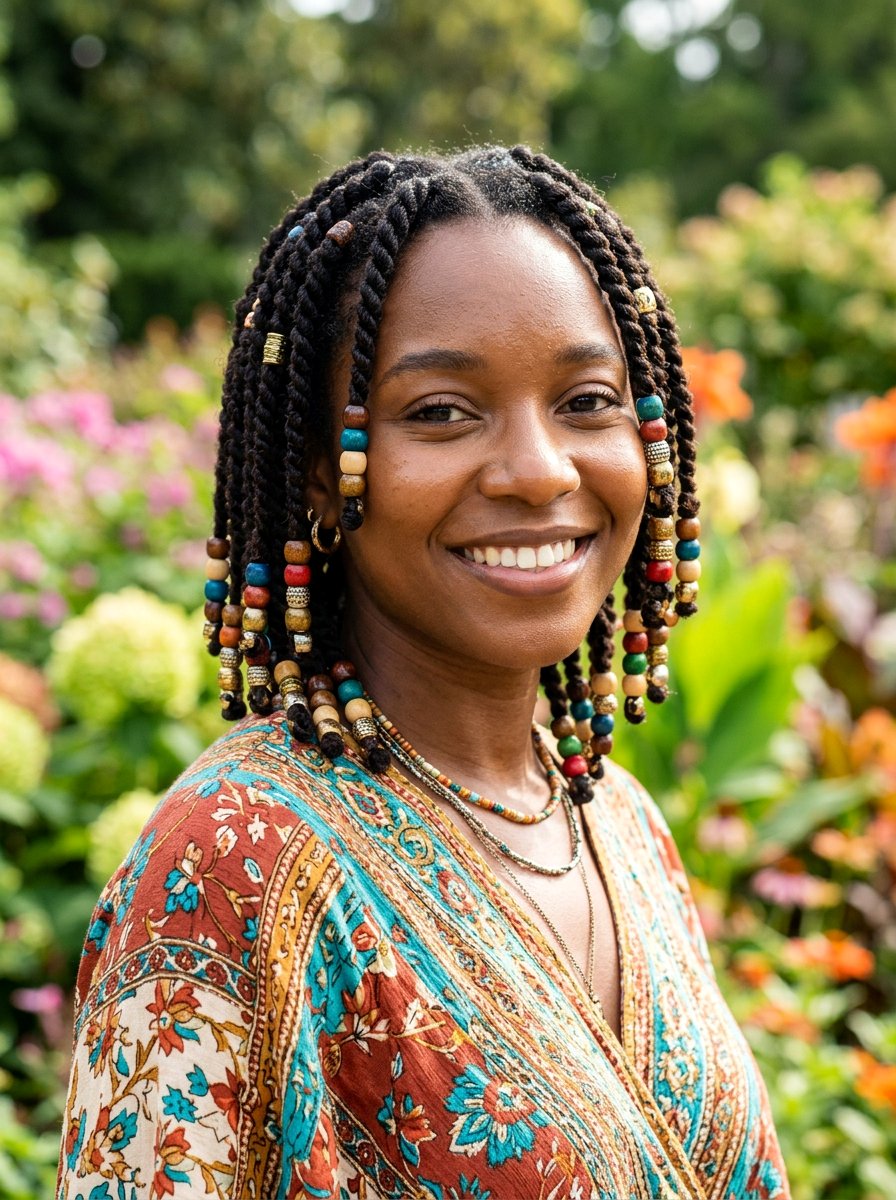 Two Strand Twists With Beads - 20 two strand twists for black women - 20 two strand twists for black women