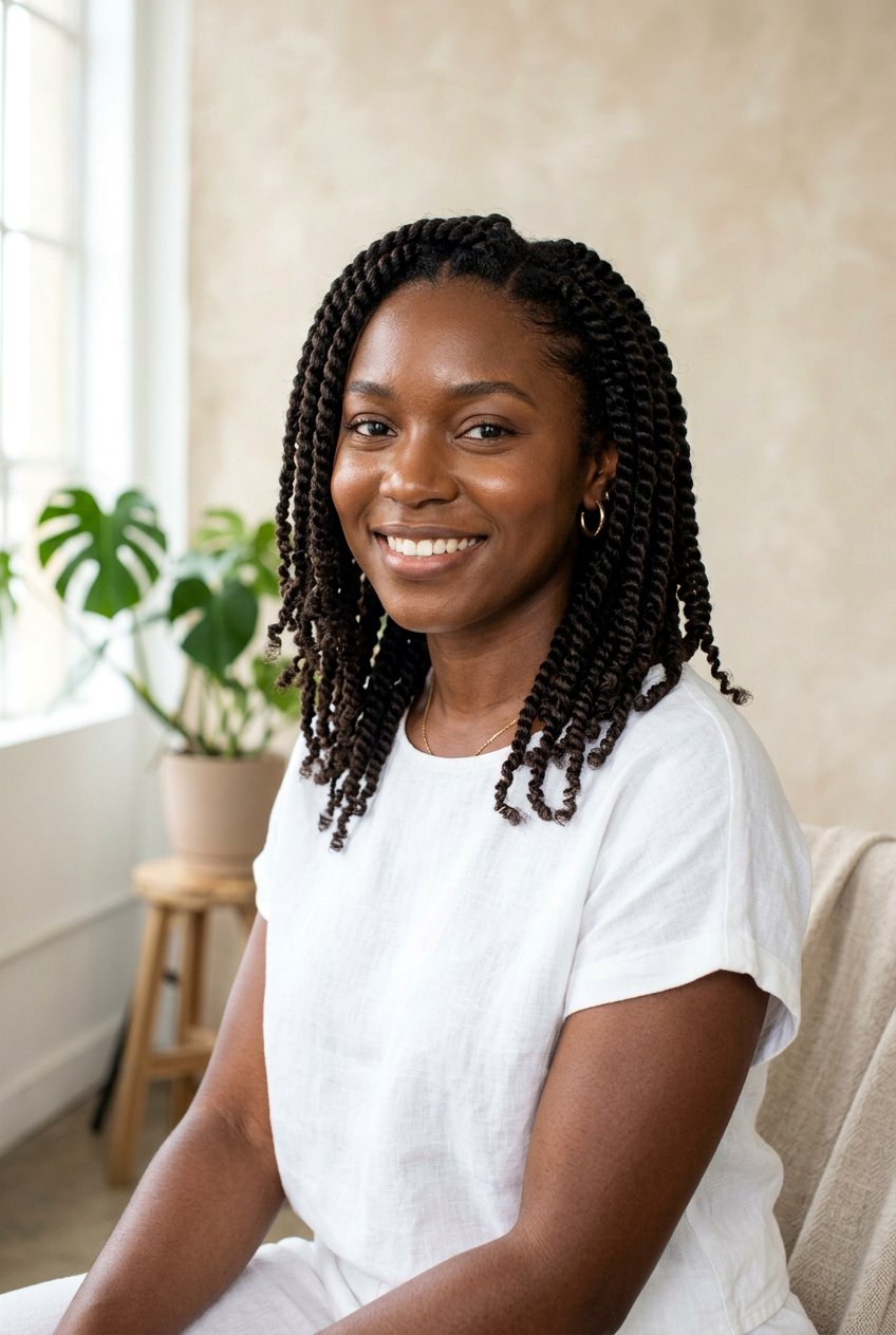 Two Strand Twists on Natural Hair - 20 humid weather protective styles for black women - 20 humid weather protective styles for black women