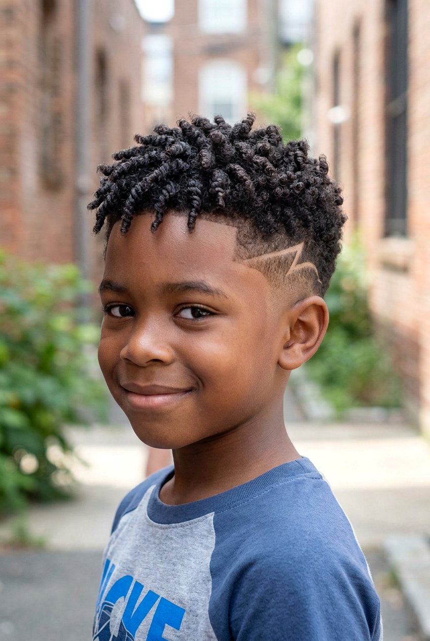 Two Strand Twists with Temp Fade and Surgical Line - 20 black boys twist styles with fade - 20 black boys twist styles with fade