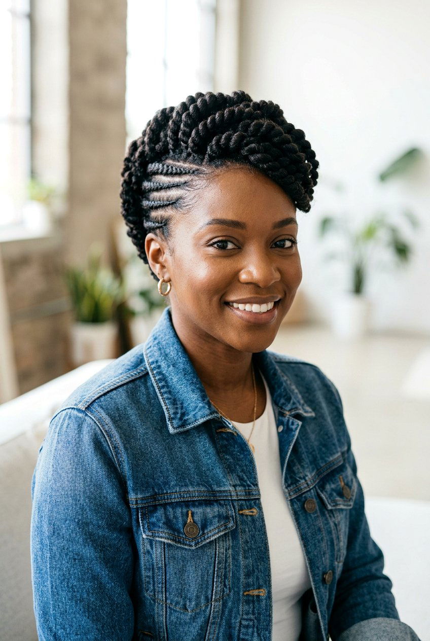 Two Strand and Flat Twist Crown Combo - 20 flat twist crown hairstyle - 20 flat twist crown hairstyle