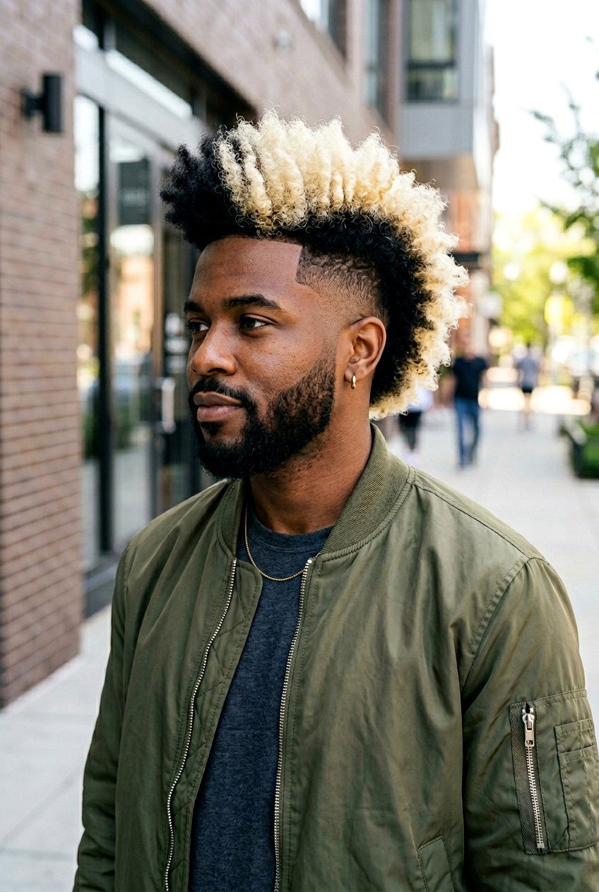 Two Tone Afro Mohawk Fade - 20 afro mohawk hairstyle - 20 afro mohawk hairstyle