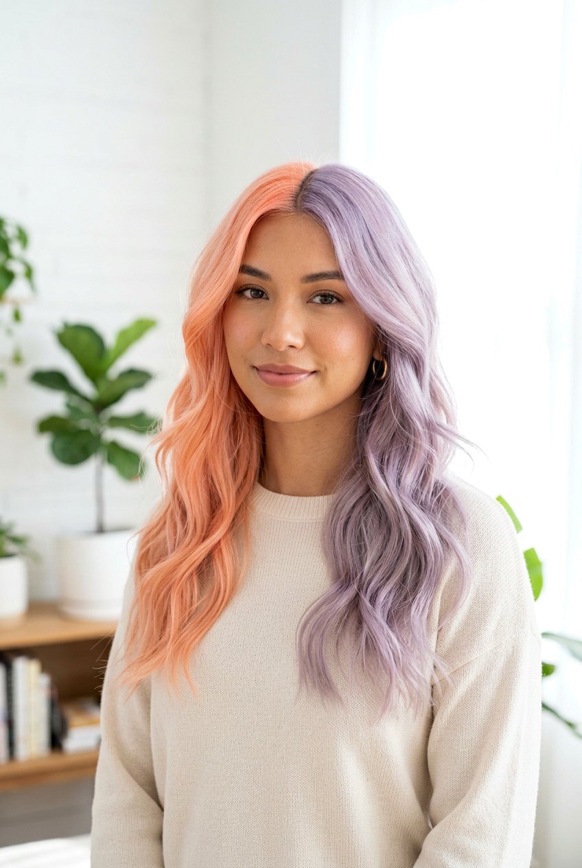 Two Tone Pastel Hair - 20 e girl hair color - 20 e girl hair color