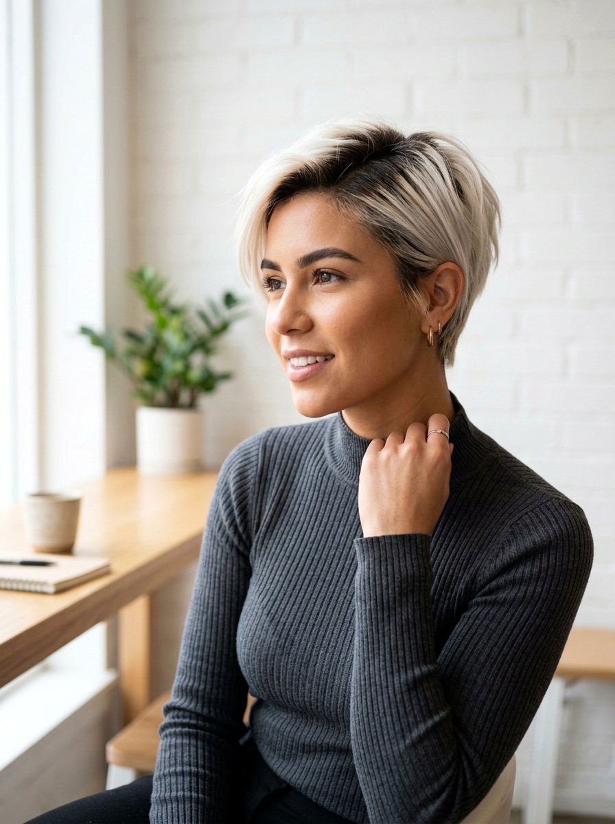 Two Tone Pixie Cut - 20 salon color ideas for pixie cuts - 20 salon color ideas for pixie cuts