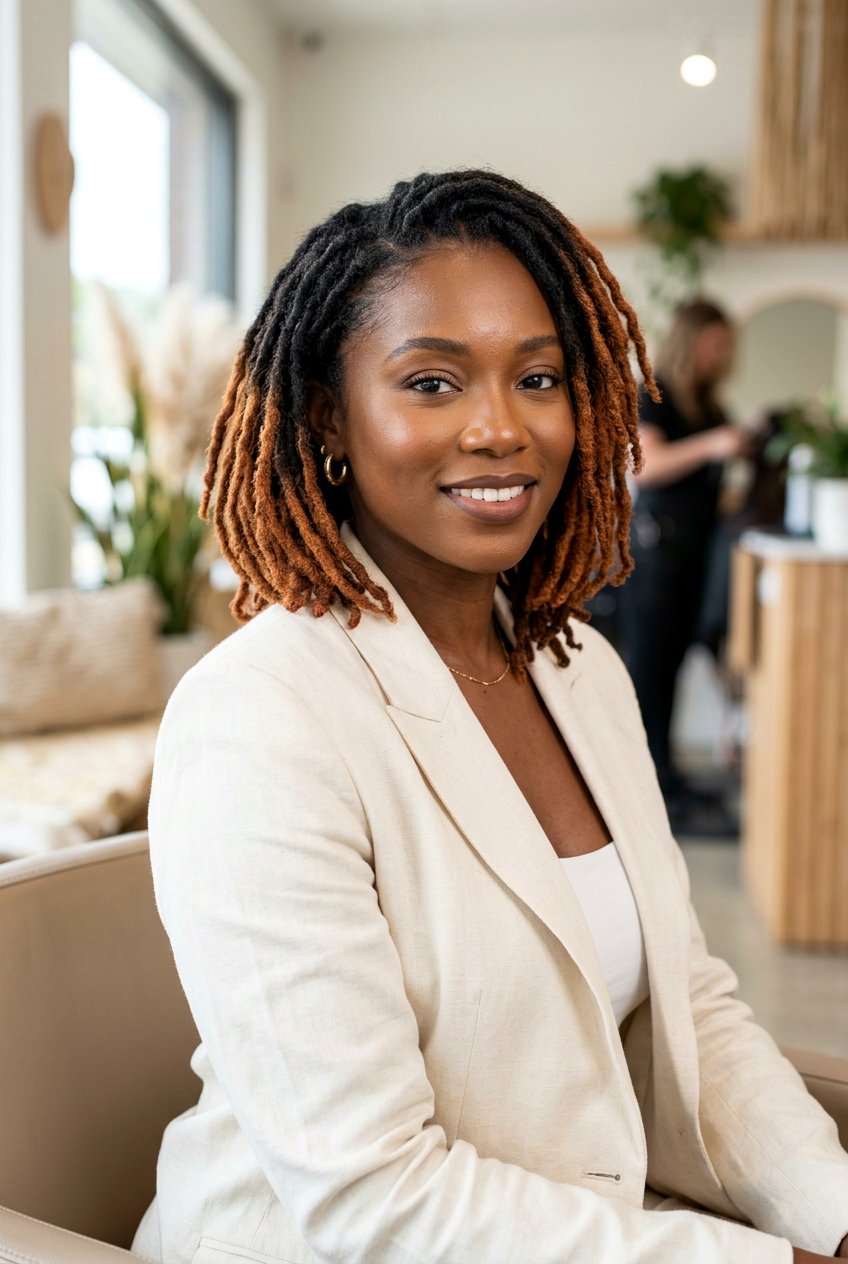 Two Tone Starter Loc Bob - 20 starter loc bob styles - 20 starter loc bob styles