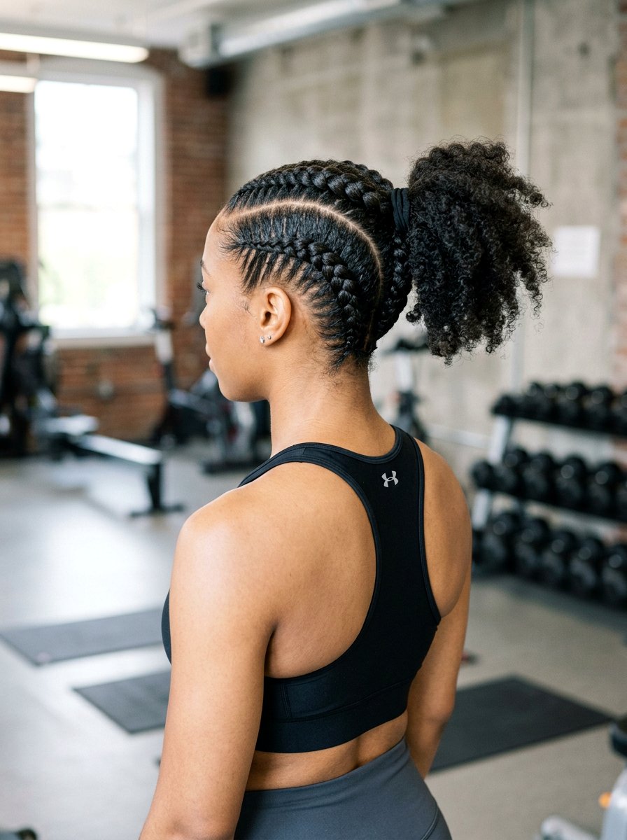 Two stitch braids into ponytail - 20 stitch braids into ponytail - 20 stitch braids into ponytail