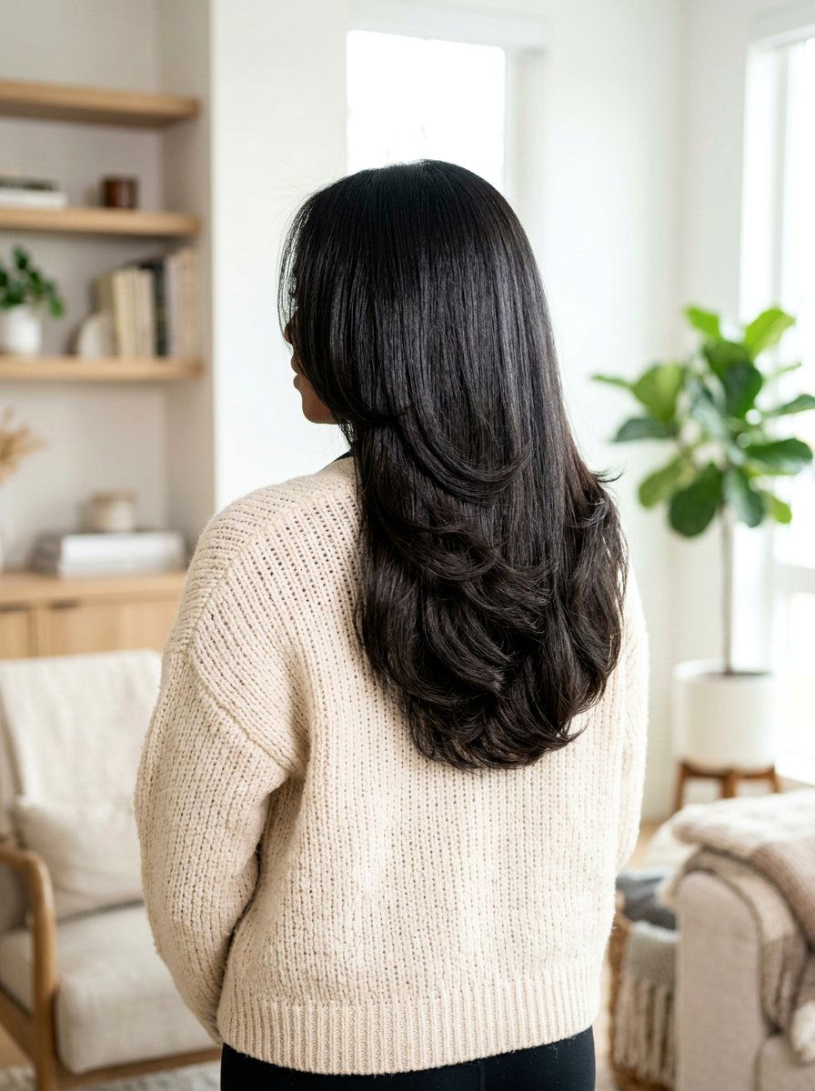 U cut silk press with layers - 20 silk press with layers - 20 silk press with layers