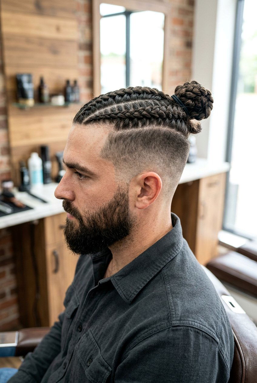 Undercut Braided Man Bun - 20 braided man bun hairstyle - 20 braided man bun hairstyle
