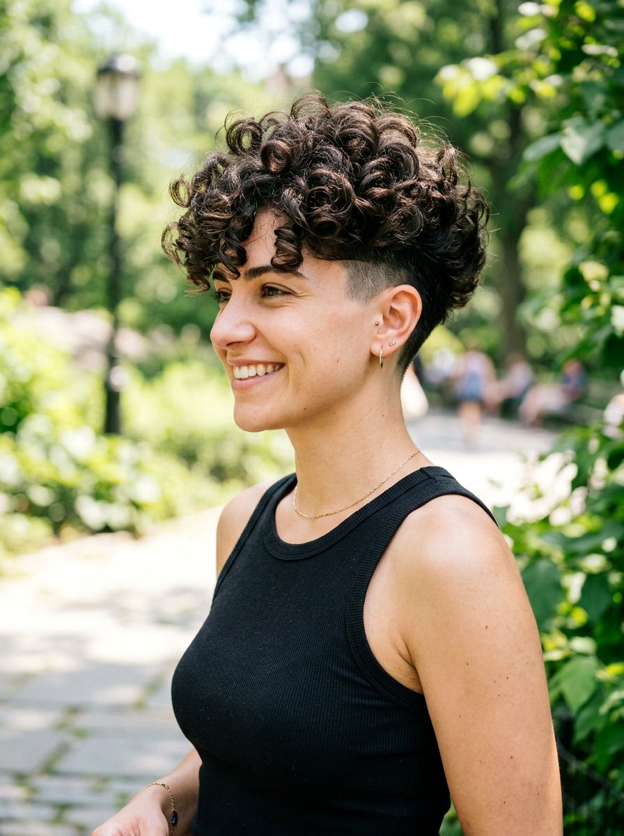 Undercut Curly Pixie - 20 curly pixie for fine curls women - 20 curly pixie for fine curls women